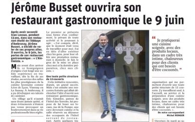 Jérôme Busset ouvrira son restaurant gastronomique le 9 juin. AinTimiste